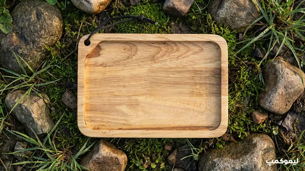 در این تصویر تخته چوبی مستطیلی لیموکمپ را میبینیم